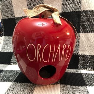 Rae Dunn Apple Shaped Ceramic Birdhouse - ORCHARD